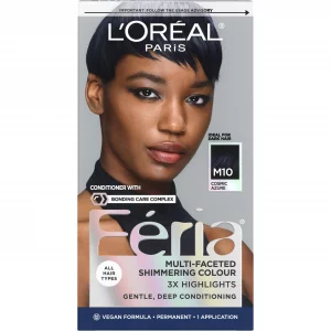 L'Oreal Paris Feria Midnight Bold Multi-Faceted Permanent One-Step Hair Color Kit, No Bleach Required, Cosmic Azure