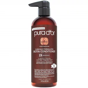 PURA D'OR Professional Grade Biotin Conditioner For Thinning Hair, Clinically Proven Anti-Thinning Hair Care, 2X Concentrated DHT Blocker Hair Thicke