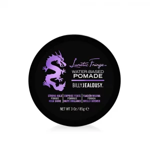Billy Jealousy Lunatic Fringe Water-Based Pomade for Men, Strong Hold, High Shine, Water Soluble and Vegan Hair Product Ideal for Medium to Long Thic