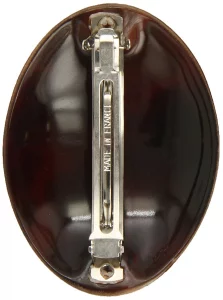 CaravanHand Painted Oval Barrette With Leopard Design And A Brown Over Shadow