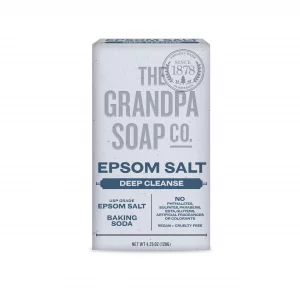 Grandpa's Epsom Salt Bar Soap by The Soap Company | Natural Face & Body Soap | Epsom Salt + Baking Soda | Deep Cleanse | Paraben Free Bar Soap | Unis