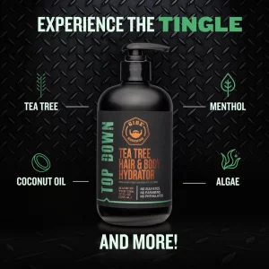 GIBS Top Down Hair and Body Hydrator, Tea Tree Moisturizer for Hair and Skin, 12 oz