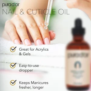 Pura D'Or Organic Nail & Cuticle Oil (4Oz) - Enriched With Biotin, Vitamin E, Natural Ingredients - Nourishing Treatment For Nail Growth & Healthy Be