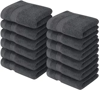 Utopia Towels [12 Pack] Premium Wash Cloths Set (12 x 12 Inches) 100% Cotton Ring Spun, Highly Absorbent and Soft Feel Essential Washcloths for Bathr