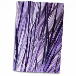 3D Rose Print of Purple Swaying Grasses Hand Towel, 15