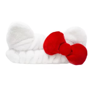 The CrMe Shop Hello Kitty X Plush Spa Headband With Hello Kitty'S Signature Bow, Face Wash Hair Band