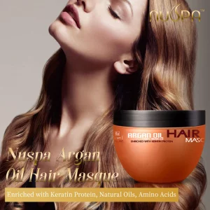Nuspa Argan Oil Hair Mask - Deep Conditioner Sulfate Free For For Dry Damaged Hair With Organic Jojoba Kernel Oil Aloe Vera Collagen And Keratin