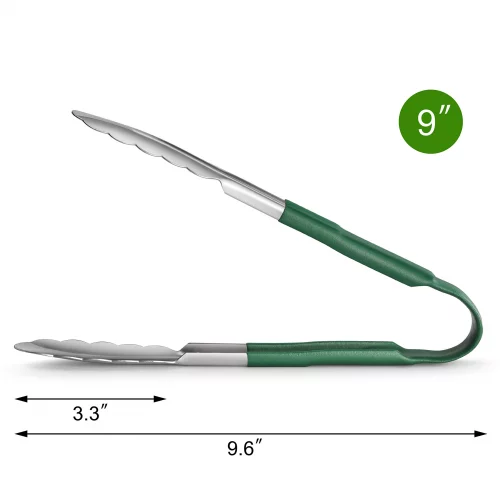 New Star Foodservice 35865 9-Inch Utility Spring Tongs, Stainless Steel ...