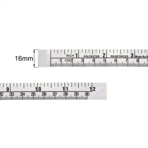 Uxcell Self-Adhesive Measuring Tape – 12” / 30cm, Peel & Stick – Fractions Printed, For Workbenches, Saw Tables, Drafting & Sewing