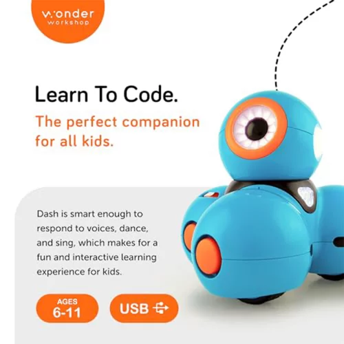 Code Wonder Dash Wonder Workshop Dash Coding Robot For Kids 6+ Voice Activated Navigates ...