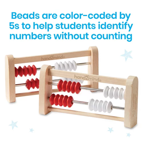 Hand2Mind Mini 20 Bead Wooden Rekenrek, Abacus For Kids Math, Math ...