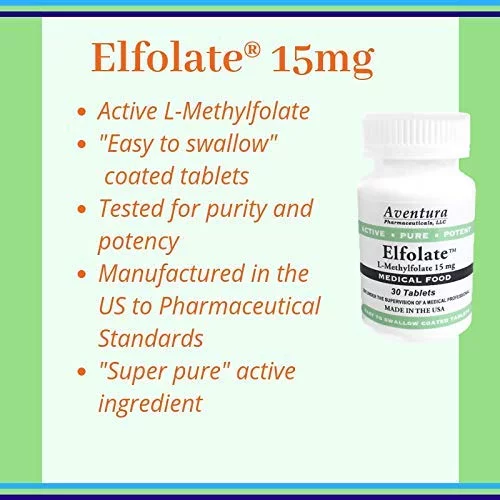 Elfolate 15Mg L-Methylfolate Methyl Folate Methylfolate Medical Food ...