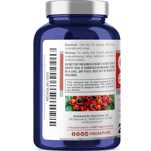Nusapure Guarana Extract 6000Mg 200 Veggie Caps (Non-Gmo & Gluten Free)