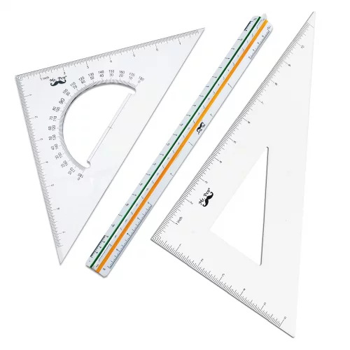 Mr. Pen Architectural Triangular Ruler Set with 12 Inch Triangular ...