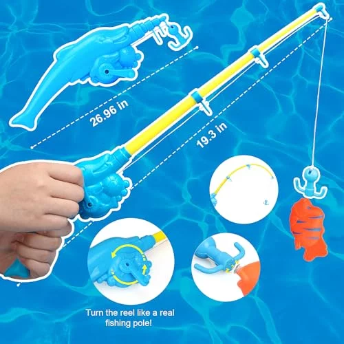 Toy Life Magnetic Fishing Game For Kids 3-5 With 2 Toddler Fishing Poles,  Magnetic Fishing