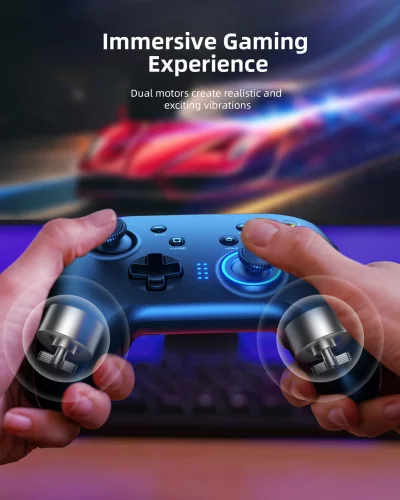 Forty4 Wireless Gaming Controller, Dual-Vibration Joystick Gamepad ...