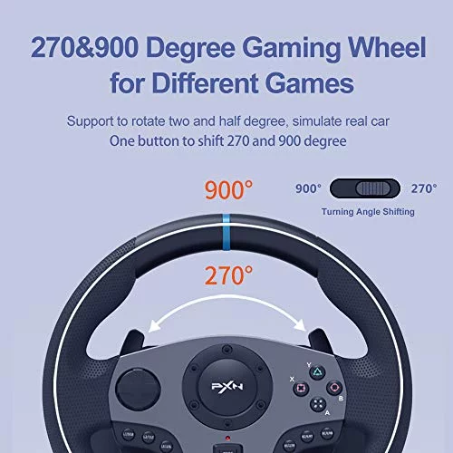 Pxn Pc Steering Wheel, V9 Universal Usb Car Sim 270/900 Degree Race ...