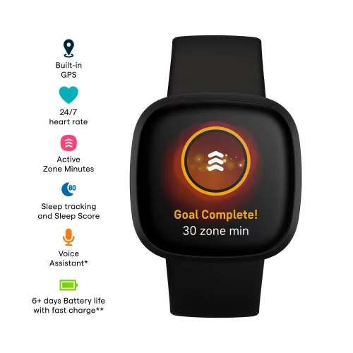 Fitbit Versa 3 Health & Fitness Smartwatch With Gps, 24/7 Heart Rate ...