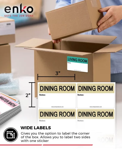 Box Length Stickers enKo - 2 x 3 Inch Extra Large Home Moving Packing Labels Stickers for ...