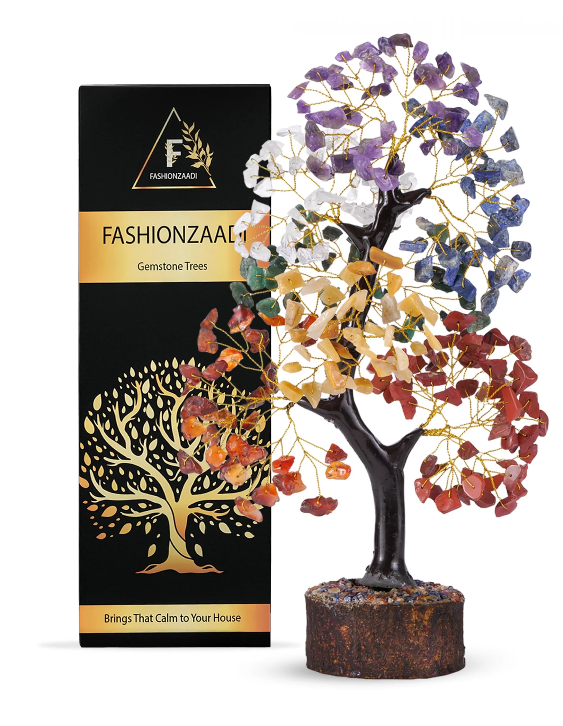 Fashionzaadi 7 Chakra Tree Of Life - Crystal Tree - Crystal