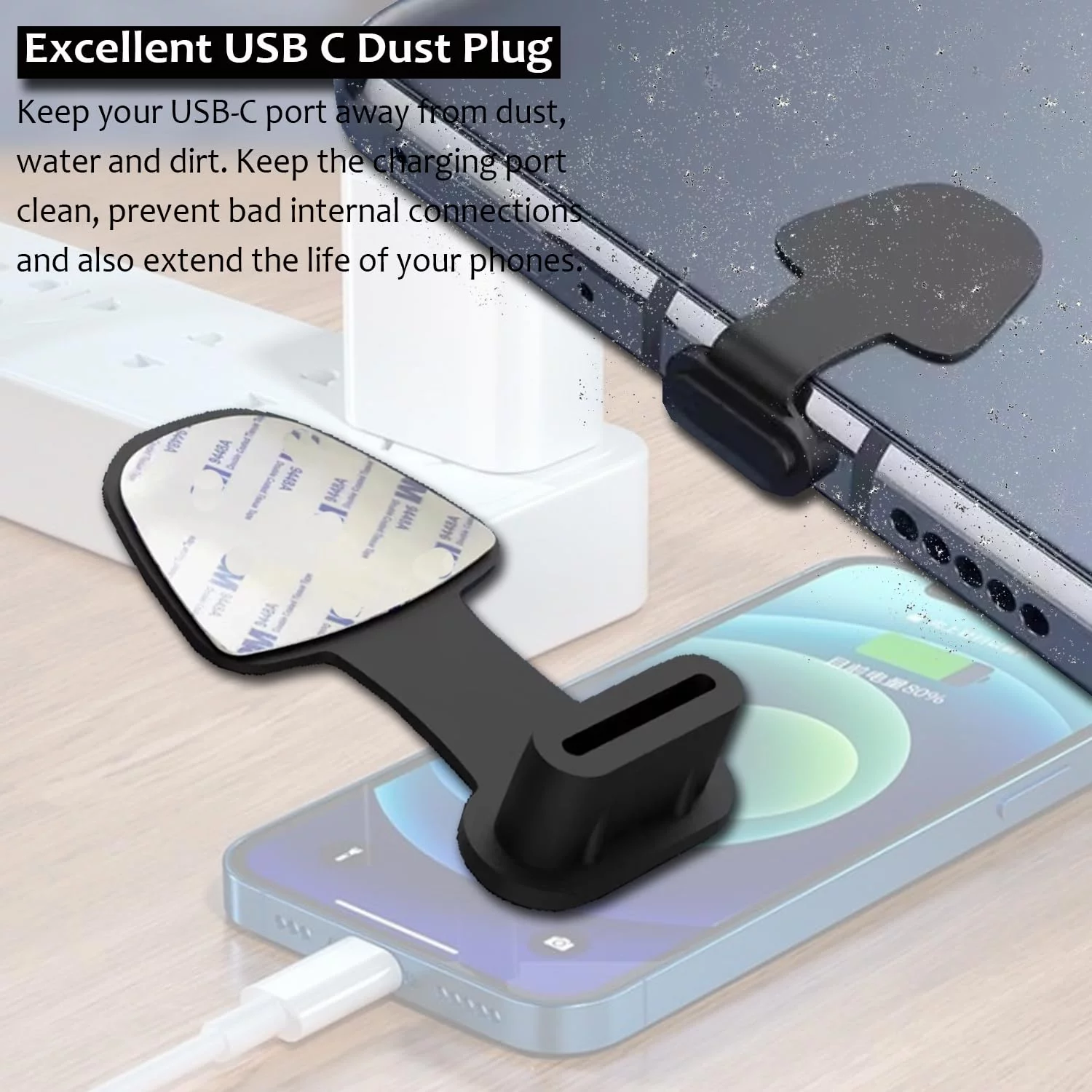 thumbnail image 2 of USB C-Type Anti Loss Dust Plugs, USB C-Type Port Silicone 2 of 14