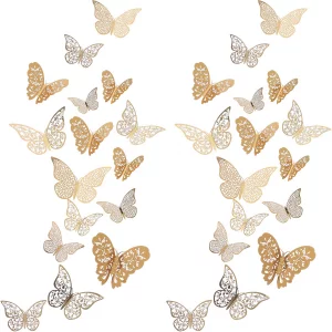 Bememo 72 Pieces 3D Butterfly Wall Decals Sticker Wall Decal Decor Art Decorations Sticker Set 3 Sizes for Room Home Nursery Classroom Offices Kids G