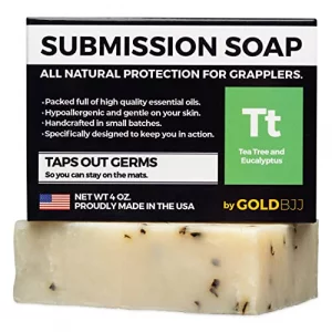 Premium Tea Tree Oil Soap - USA Made Bar Soap for BJJ, Jiu Jitsu, Wrestling, and Grappling (Single 4 Ounce Soap Bar, Classic Tea Tree)