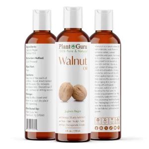 Walnut Oil 4 fl. oz. - Cold Pressed 100% Pure Natural - Skin, Body, Face, and Hair Growth Moisturizer. Great For Creams, Lotions, Lip balm and Soap M