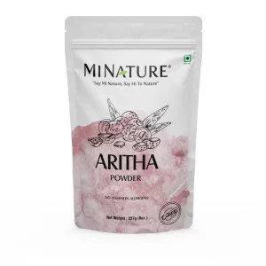USDA Organic Aritha Powder/Soap nut Powder(Sapindus Laurifolia) by mi nature FOR SILKY HAIR - (227g / (1/2 lb) USDA NOP Certified 100% Organic | Exce