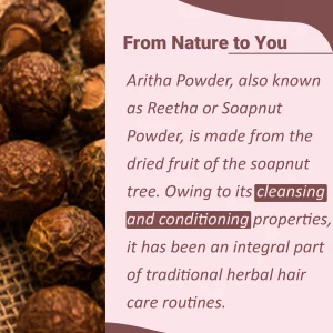 USDA Organic Aritha Powder/Soap nut Powder(Sapindus Laurifolia) by mi nature FOR SILKY HAIR - (227g / (1/2 lb) USDA NOP Certified 100% Organic | Exce