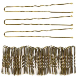300 Bun Hair Bobby Pins U Shaped Pin with Box Hair Grips to Clip Ballet Hair Net for Women 6 CM/2.3 inch Golden