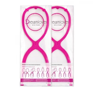 Dreamlover 2 Pack 19.7 Inches Portable Tall Wig Stands for All Wigs, Collapsible Wig Dryer, Durable Wig Display Tool, Travel Wig Stands, Hot Pink