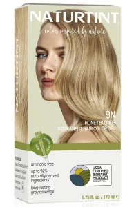 Naturtint Permanent Hair Color 9N Honey Blonde (Pack of 1), Ammonia Free, Vegan, Cruelty Free, up to 100% Gray Coverage, Long Lasting Results