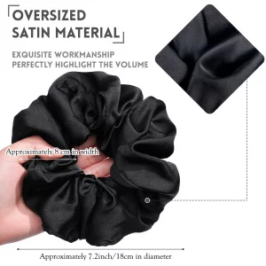 6 Pieces Oversized Satin Hair Scrunchies 7.2 Inch Elastic Silk Hair Bands Large Scrunchies for Women Satin Scrunchies for Hair Big Hair Scrunchies Po