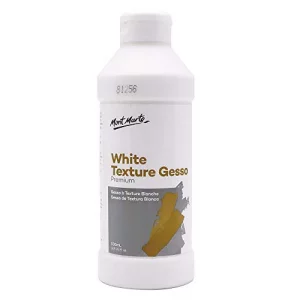 MONT MARTE Premium White Texture Gesso 16.9oz (500ml), Suitable for Acrylic Paint, Oil Paint, Color Pencils, Pastels, Graphite and Charcoal