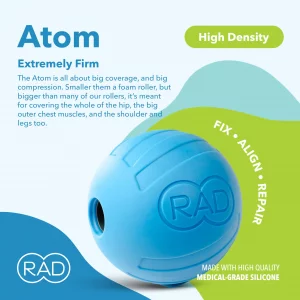 RAD Atom/Extra Firm Density Massage Ball/Larger Size, Eco Friendly Silicone/for Pecs, Shoulders, Glutes, Hamstrings, Quads and Traps Self Myofascial