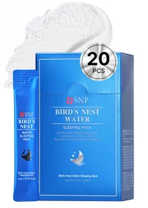 SNP - Bird's Nest Water Sleeping Pack - Maximum Hydration & Protection for All Dry Skin Types - 20 Pack - Best Gift Idea for Mom, Girlfriend, Wife, H