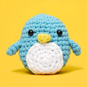The Woobles Beginners Crochet Kit With Easy Peasy Yarn As Seen On Shark Tank - With Step-By-Step Video Tutorials - Pierre The Penguin