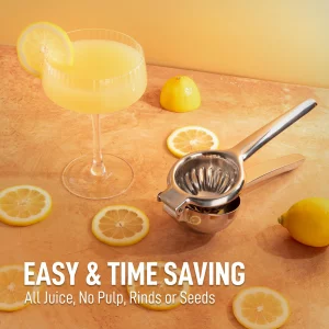 Heavy Duty Lemon Squeezer - Stainless Steel Citrus Press For Lemons, Limes & Oranges | No Seeds, Max Juice