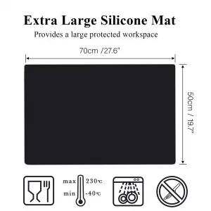 Gartful Silicone Mat For Crafts, 27.5 X 19.6 X 0.06 Inches Silicone Pad Sheet Jewelry Resin Casting Mold, Extra Large Heat Resistant Countertop Mat,
