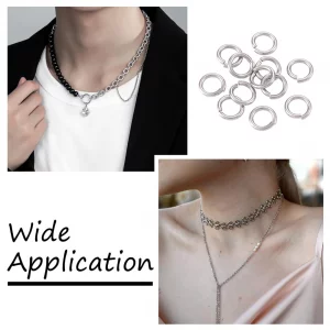 Kissitty 2000Pcs 10Mm Stainless Steel Open Jump Rings Connectors 1Mm Thick Chainmail Making Jewelry Findings