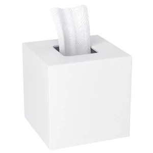 Hiimiei Acrylic Tissue Box Cover 5.4X5.4X5.4'' Tissue Holder Napkin Dispenser For Home Office Restaurant-White