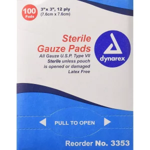 Dynarex Non-Woven Sponges, Non-Sterile Gauze, 3