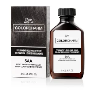 Wella Color Charm Permanent Liquid Hair Color For Gray Coverage, 5Aa Light Brown Intense Ash, 1.42 Fl Oz
