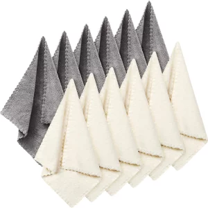 12 Pieces Face Wash Cloth Makeup Remover Cloths Coral Velvet Facial Washcloths Soft Fast Drying Facial Cleansing Cloth For Face, 12 X 12 Inch (White,