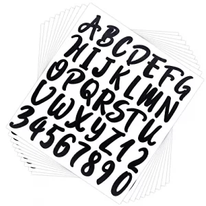 360 Pieces 10 Sheets Vinly Letter Stickers 2 Inch, Black Alphabet Stickers And Numbers, Self-Adhesive Letters Waterproof, Outdoor Mailbox Letters Sti