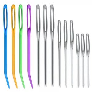 Savita 16Pcs Large-Eye Blunt Needles, Stainless Steel Yarn Knitting Needles Sewing Needles Wool Needle Hand Knitting Needles Sewing Knitting Needles