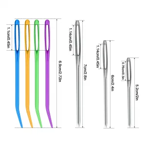 Savita 16Pcs Large-Eye Blunt Needles, Stainless Steel Yarn Knitting Needles Sewing Needles Wool Needle Hand Knitting Needles Sewing Knitting Needles