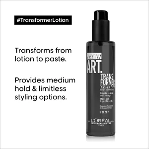L'Oreal Professionnel Transformer Lotion | For All Hair Types | Lotion & Paste | Provides Heat Protection | Provides Medium Hold | 5.1 Fl. Oz.