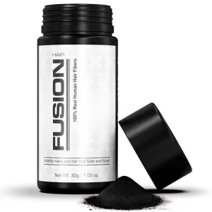 Hair Fusion - 100% Real Human Hair Fibers - Conceal Bald And Thinning Hair - Root Touch Up - Volumizer - Unisex (1.05 Oz, Dark Brown)